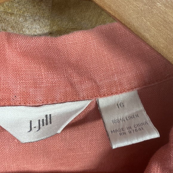 J. Jill 100% linen peach coral jacket size 16 - Picture 2 of 11